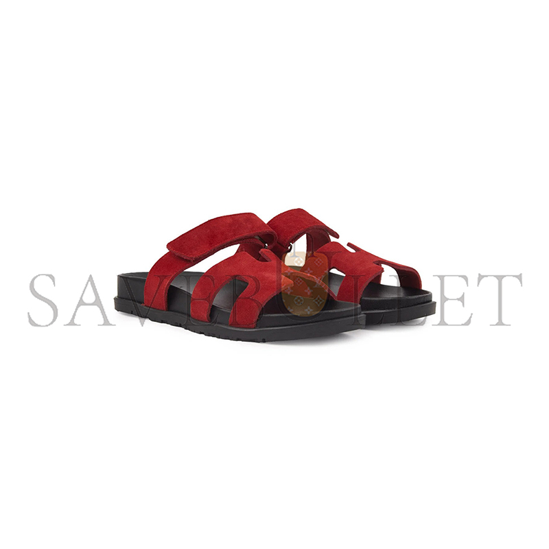 HERMÈS CHYPRE SANDALS ROSE FRAMBOISE SUEDE 